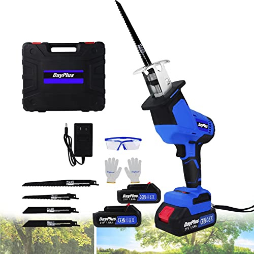 Electric Scorpion Saw 21V Metal Saw with 2 Batteries, Electric Hand Saw Portable Battery Operated Saw w/0-1900RPM Variable Speed&Speed Lock-Button, Wood Cutter Saw for Wood and Metal Cutting