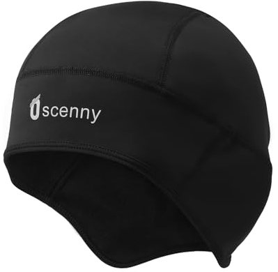 Oscenny Fahrradmütze,Hilfe Hördesign,Winddicht Wasserdicht Weich gefüttertes Fleece für Motorrad,Ski,Fußball,Laufen,Skull Cap Beanie Männer Frauen Winter Mütze