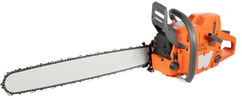 24 Inch Gas Powered Chain Saw, 72cc 2 Stroke Gasoline Powered Chain Saw, Handheld Petrol Chainsaws with Goggles and Gloves for Cutting Wood, Outdoors, Garden, Farms
