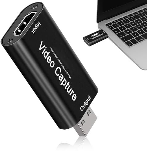 Huybaa Captura de Video HDMI, Tarjeta de Captura 1080P 4K, Tarjeta de Captura USB, Tarjeta de Captura HDMI 4K, Vista previa en Tiempo Real Adecuada para transmisión de Juegos
