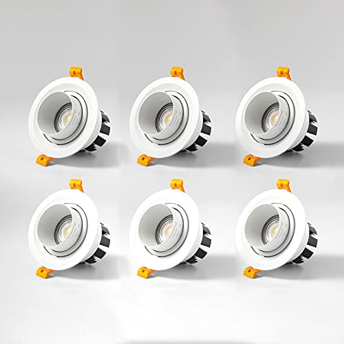 PVYGDXYI Foco de Techo LED Ajustable, luz empotrada, lámpara de Acento para Interiores, ángulo de Haz de 15-60°, iluminación de galerías, L