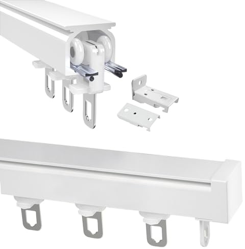 Bastone per tenda a soffitto o parete in alluminio scorrevole sistema binario con rulli per camera da letto doccia pergola esterna tende Riel de Cortina Design versatile.