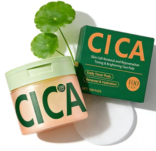 Centella Exfoliating Pads 100 Pcs, Korean Toner Pads, Dark Spot Remover For Face Exfoliator Pad - Soothing & Hydrating Facial Treatment, Pore Minimizer To Brighten Skin, Reduce Acne & Fine Lines