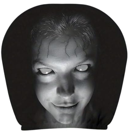 Head Rest Covers – 12 pollici Horror Face Headrest Covers – Durablė Washable Protection Design for Sedans Suvs Rvs Ideal for Daily Commuting and Road Trips