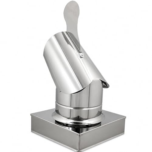 MAKA Comignolo Gallo Quadro, Terminale per Canna Fumaria Camino Stufa a Legna Pellet e Gas, Cappello Antipioggia Aspirafumo Base Quadra (220x220 mm - Zincato)