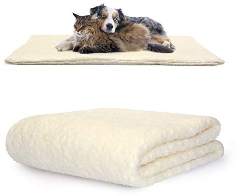 Snug Rug Lyxiga husdjursfiltar – fluffig sherpa fleecefilt mjuk och varm hundar och katter – tvättbart överkast för bilbäddsoffa (medium 120 x 88 cm, krämfärgad)
