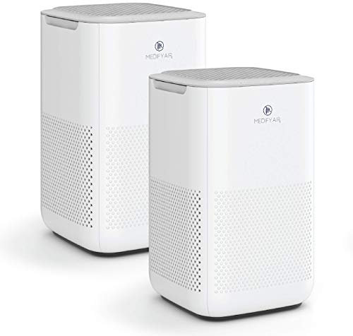 Medify MA-15 Air Purifier with H13 HEPA filter - a higher grade of HEPA | '3-in-1' Filters | 99.9% removal in a Modern Design - White 2-Pack