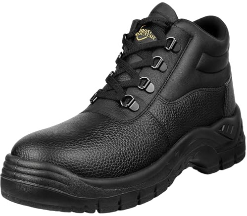 Iron Mountain Bottes de Sécurité S3 SRC Unisexe – Chaussures de Travail en Cuir avec Embout Acier, Semelle Anti-Perforation, Imperméables, Antidérapantes (UK 11 / EU 45)