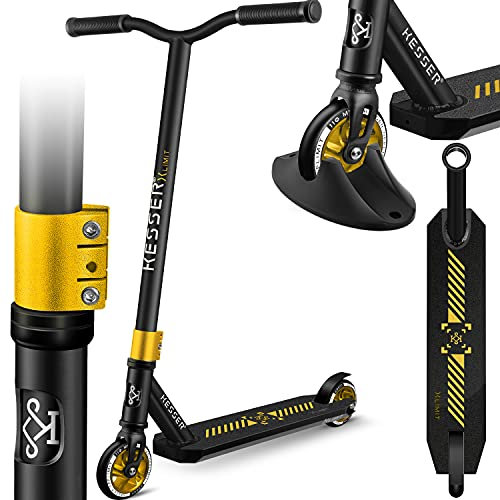 KESSER® Stunt Scooter X-Limit-Pro 360° Lenkung Funscooter Stuntscooter mit Ständer ABEC 9 Kugellagern, 110mm PU Räder, mit Ständer,Kickscooter Tretroller Cityroller Trick Roller für Kinder Erwachsene