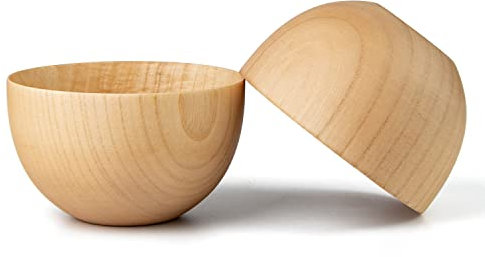 Naturoom Handgefertigte Deko-Holzschalen, stabile Holzschalen, perfekt für Müsli, Salat, Nüsse, Süßigkeiten, Reis, Obst, Dips und Dekorationen. (14 cm Durchmesser x 6,1 cm Höhe) (Natural-Large-2)