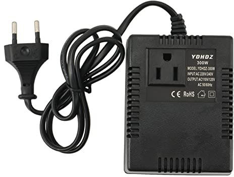 Povhhee Convertisseur de Tension 300W Transformateur 220V à 110V Transformateur Abaisseur Convertisseur de Tension Adaptateur de Voyage Prise EuropéEnne