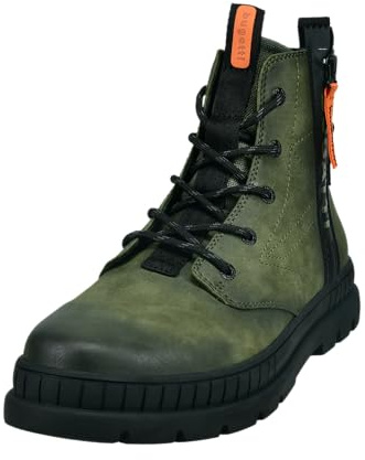 bugatti Herren Schnür-Stiefeletten 321AGB335000-7100 Weite Normal Reißverschluss Kunstleder Dark Green 46 EU
