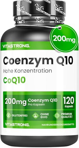 Coenzym Q10 200 mg – 120 Kapseln - Aus Pflanzlicher Fermentation - Bioaktiv, Natürlich und Hohe Bioverfügbarkeit