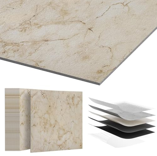 LARS360 Pavimento Autoadesivo in PVC, 54 Piastrelle 30x30 cm, Pavimento in Vinile con Finitura a Piastrella, Spessore 1,5 mm, Resistente all'Acqua, per Cucina, Bagno e Soggiorno (Modello 5)