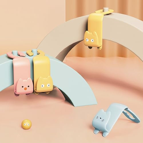 Gouccpu Car Seat Headrest Hooks, 2 Pack Universal Automobile Back Seat Brackets, Auto Seat Back Organizers Purse Bags and Coats Holder Hooks,Vehicle Rear Seat Backseat Hanger (Blue)