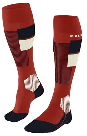 FALKE SK4 Advanced M Kh laine fil fonctionnel chaudes fines 1 paire, Chaussettes de ski Homme, Orange Samba 8182 Trend, 42-43