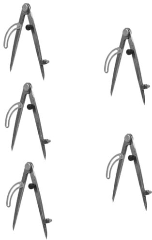 VILLCASE 5 Pièces Jauge De Marquage Boussole De Dessin Pour L'art Coupe-cercle Outil De Dessin De Cercle Crayon Boussole Rapporteur De Cercle Coupe-boussole Hélix Acier Carbone Silver