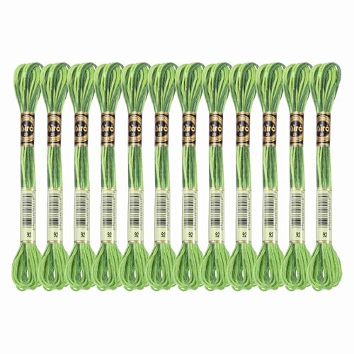 PATIKIL 12 Madejas De Hilo De Bordar, Hilos De Bordar De Poliéster Para Pulseras De Encordado Para Bordado A Mano Y Punto De Cruz, Verde