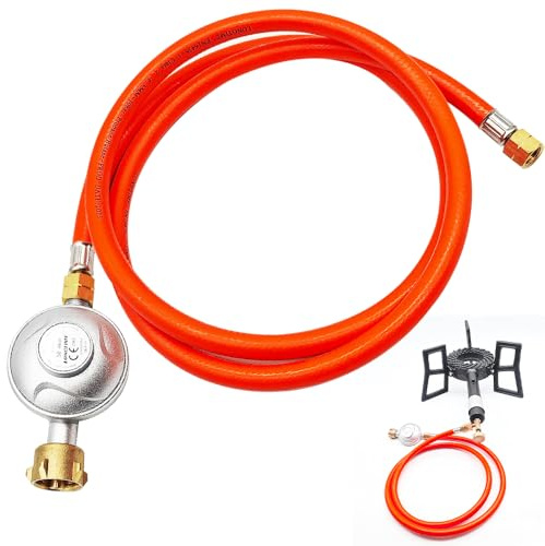 SGZIOO 50 mbar propan regulator med 1,5 m slang, reducerare med lågt tryck, propan gasregulator för grill, camping