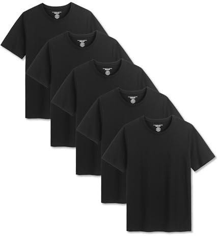 The Essentials Wardrobe Mens TEW 5 Pack T- Shirt - Black - Small