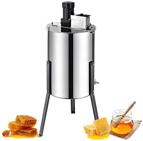 Stainless Steel Electric Honey Extractor Honeycomb Spinner with Transparent Lid Beekeeping Apiary Centrifuge Equipment for Honey Extraction for Home and Commercial use 3Frame