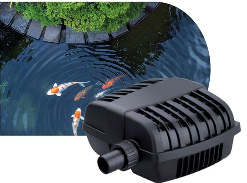 AQPOND Flux Pompa per Laghetto e Fontane da Giardino – Pompa Sommergibile ad Alta Portata per Cascate, Ruscelli e Filtri Laghetto – Design Compatto con Cavo Lungo 5 metri 3000lt/h