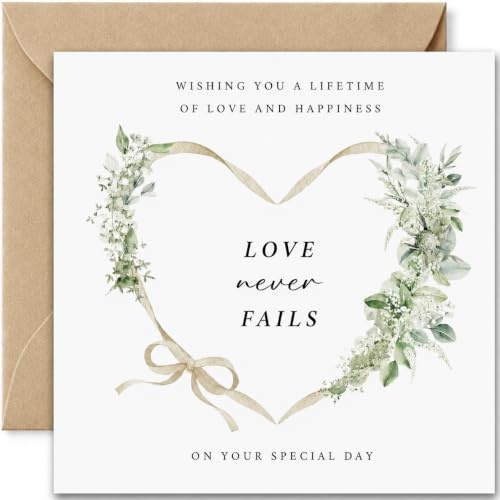 Tazuxetuqe tarjeta de boda elegante para novios, tarjeta de felicitación para celebración de pareja y regalo de boda
