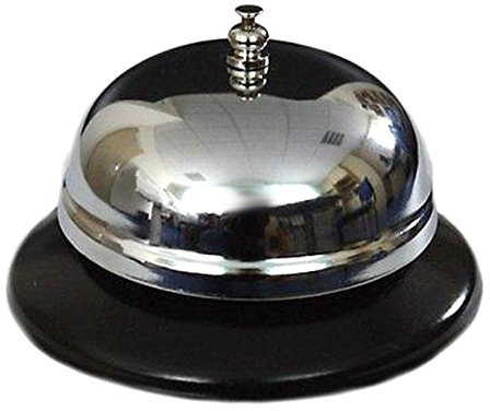 Rezeptionsglocke mit schwarz lackiertem Fuß 10 cm Durchmesser