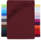 NatureMark Premium Boxspringbett Spannbettlaken 180 x 200 bis 200 x 220 cm - hoher Steg bis 40cm Matratzenhöhe - Wasserbetten Spannbetttuch - Baumwolle mit Elasthan, Bordeaux rot