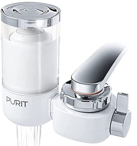 PURIT Filtro de agua del grifo - Reduce con eficacia el cloro, la cal y el 99,99% de las bacterias - Agua buena y segura