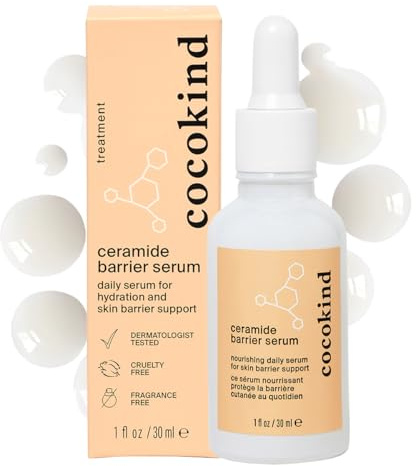 Cocokind Ceramide Barrier Serum, Hydrating Serum to Reduce Dryness, All Skin Types including Sensitive Skin, Fragrance Free, Cruelty Free, 1 fl oz