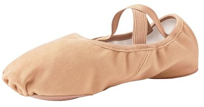 Stelle Women Ballet Shoes Highly Stretch Canvas Adult Ballet Slippers Split Sole Yoga Dance Shoe for Girls Boys(Sand,6MW)