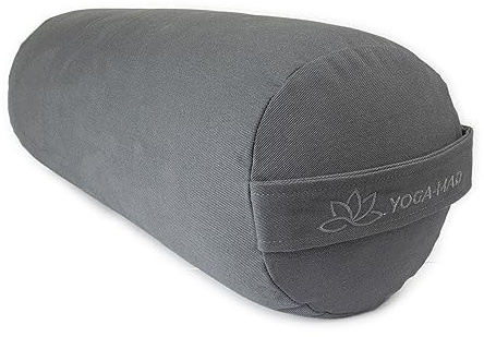 Yoga-Mad Yoga Bolster, Eco Friendly Buckwheat Bolster, 61cm x 23cm, Removable Washable Cover, Ideal for Yoga, Meditation and General Support