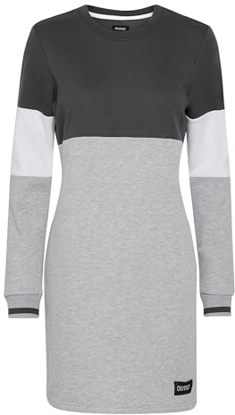 OXMO Omila Sweatklänning, Klänning för kvinnor, fritidsklänning, långärmad normal passform, Mörkgrå melerad (1940071), XL