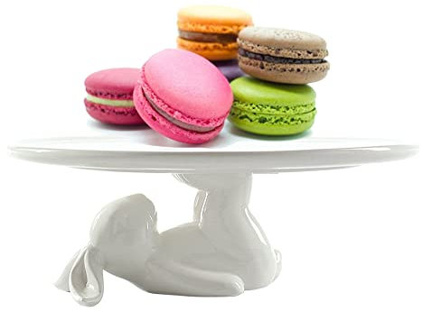 Keramik-Teller mit Hasen-Kaninchen-Motiv, für Dessert, Serviertablett, niedlicher Kuchenständer, Geschirr, Basteln, Geschenk für Küchengeschirr-Liebhaber, Hochzeit, Muttertag, Ostern