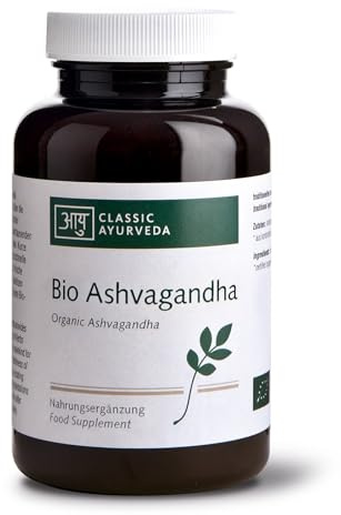Classic Ayurveda - Bio Ashvagandha Tabletten - 180 g (ca. 450 Tabletten) - Original indische Schlafbeere - hochdosiert, natürlich und laborgeprüft