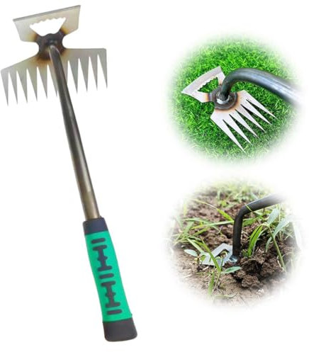 EHOTER Outil De Désherbage Manuel Outil D'Extraction Désherbeur à Main Désherbage Rapid Outil De Jardinage pour Désherber Planter des Légumes des Fleurs Creuser Élager (E)