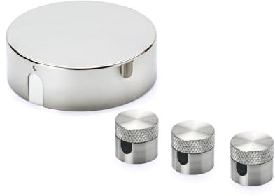 ORION LIGHTSTYLE Set di scatola di derivazione con 3 pin soffitto baldacchino scatola di giunzione rosetta copertura argento cromato