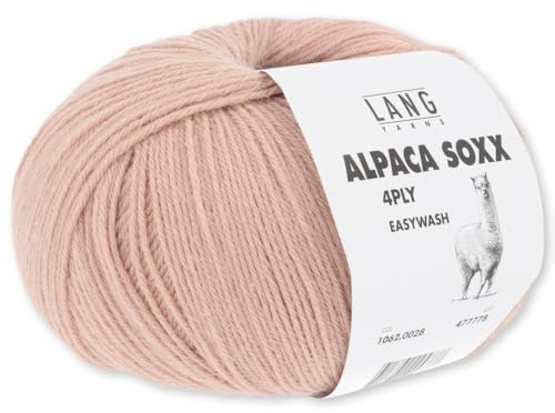 Frida's Wollhaus Lang Yarns 100 g Alpaca Soxx 4-fili Lana per calze Alpaka Easywash 64 colori (028 | Salmone)