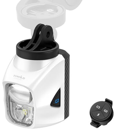 TOWILD DL1700 Luz Delantera para Bicicleta con Mando a Distancia, 1700 Lumen Luces para Bicicleta con Doble Fuente de Luz Alta y Baja, 4000mAh Faro Recargable para Bicicleta Tamaño Compacto
