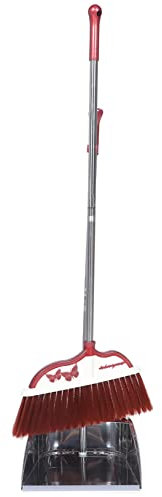 MOLUCKFU Kit De Escoba y Recogedor De Acero Inoxidable Pala para Basura Mango Largo Ideal para Hogar y Oficina