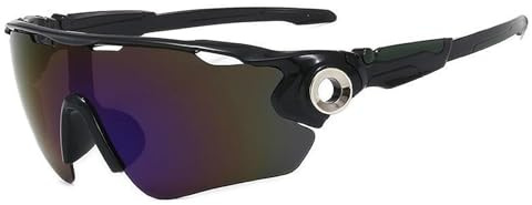 Unisex polarized UV-protection sports sunglasses, running glasses, lightweight stylish model for men and women, golf and fishing cycling sports sunglasses (black frame with black lenses)