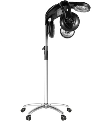 Cuffia a secco 1200 W, diverse funzioni, asciugacapelli, parrucchiere, display LCD, altezza regolabile, con base stabile, fori di dissipazione del calore, asciugacapelli professionale