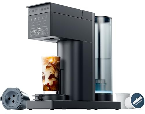 Chefman Caffeinator Single Serve Coffee Maker, Brew Kcups & Grounds, Drip Coffee Machine with Brew Strength Settings, Iced Coffee Function, 48 oz. Removable Water Reservoir