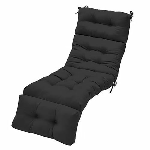 Colchoneta Tumbona Exterior,Cojines Grandes para Sofa, Cojines para Asiento de Silla de Jardín Extragruesos de 12 cm con Corbata, Interiores y Exteriores(Dark Gray)