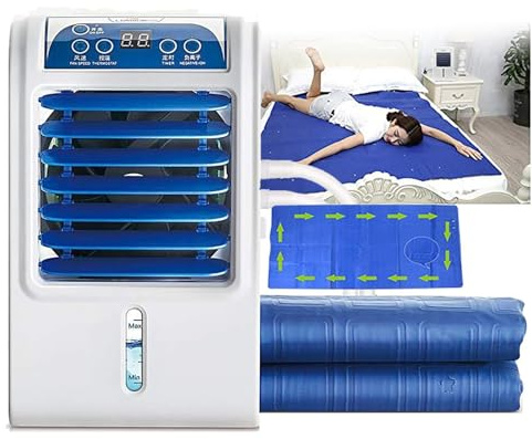 Materasso ad acqua (160 × 70/140 cm), cuscino termico singolo o doppio, materasso di ghiaccio, condizionamento del letto rinfrescante, adatto a 4 venti, per casa, camera da letto, appartamento(160 x