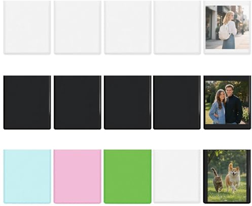 LINTRA 15 cornici magnetiche per frigorifero, 7,2 × 6,1 cm, cornici magnetiche in PP, quadrate magnetiche per foto, cartoline o fai da te