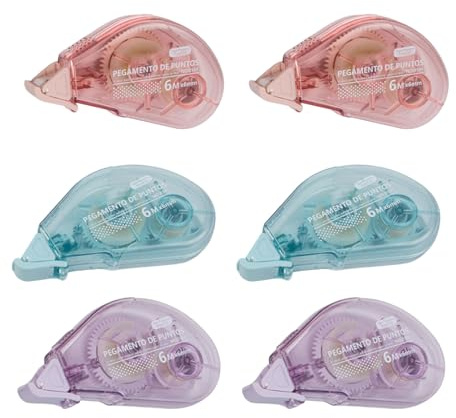 6 Unidades De Rodillo Adhesivo Transparente Mm Cinta Doble 36 M En Total Para Hacer Tarjetas Álbum Recortes Álbum Fotos Acrílico Lavable