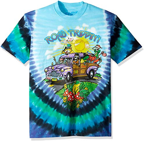 Liquid Blue unisex adult Road Trippin' Short Sleeve T-shirt T Shirt, Tie Dye, XX-Large US