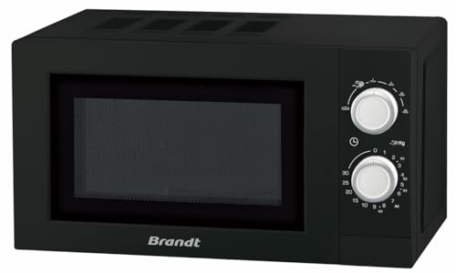 Brandt – Mechanische SOLO Mikrowelle 20 l – 800 W – 6 Kochstufen – Timer 35 Minuten – Enamelith – Schwarz